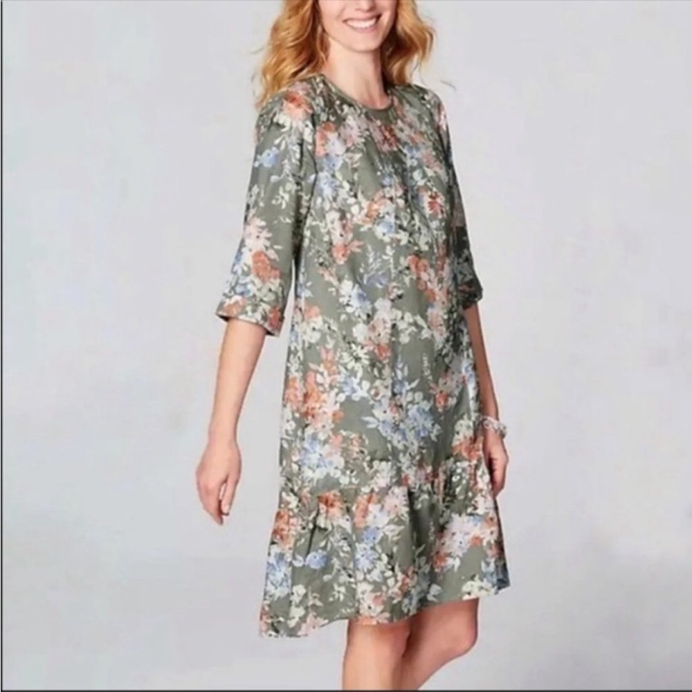 J Jill love linen caraway fresh bloom dress XS oversized